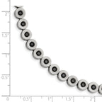 Stainless Steel Polished with Black Cubic Zirconia Bracelet for Women