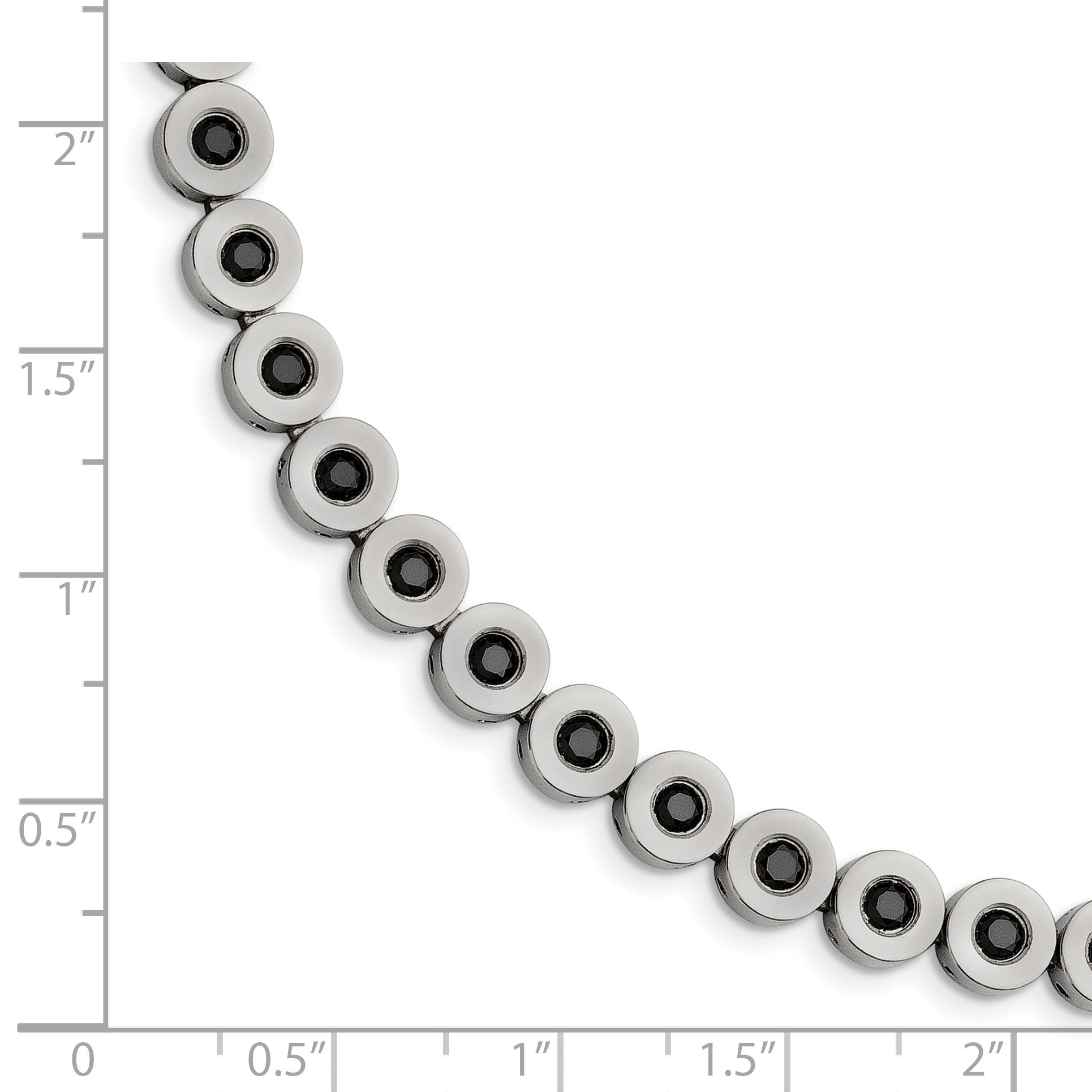 Stainless Steel Polished with Black Cubic Zirconia Bracelet for Women