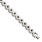 Stainless Steel Polished with Black Cubic Zirconia Bracelet for Women
