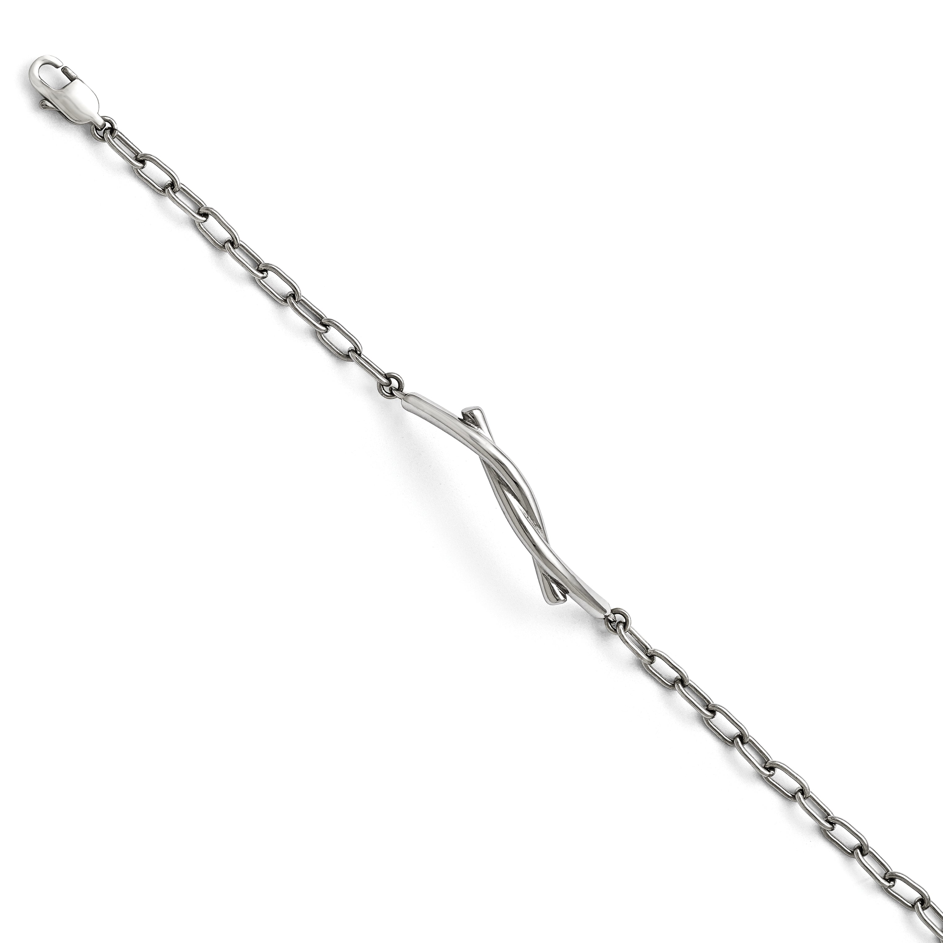 Stainless Steel Polished and Twisted Bracelet for Women