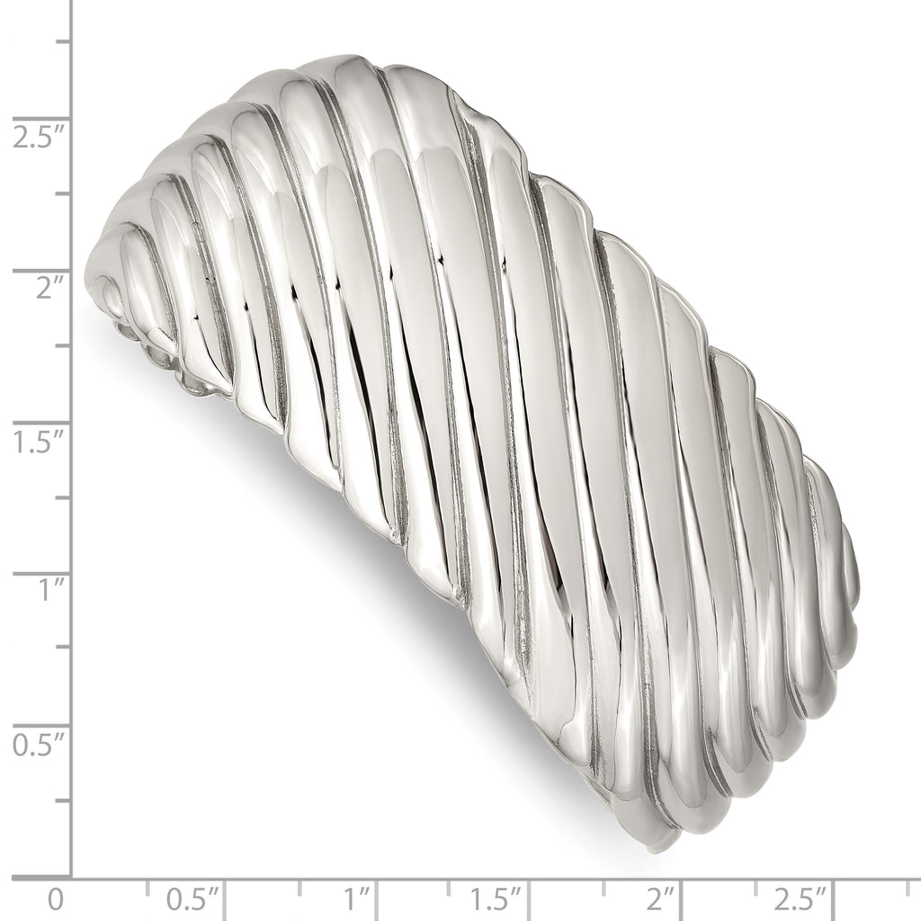 Stainless Steel Polished Cuff Bangle Bracelet for Women