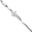 Wavy CZ Sideways Cross Bracelet in Stainless Steel, 7.5" - Sophia Jewelers
