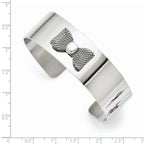Stainless Steel Mesh Bow Tie Polished Bangle Bracelet for Women