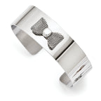 Stainless Steel Mesh Bow Tie Polished Bangle Bracelet for Women