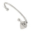 Stainless Steel Polished with Heart Charm Cuff Bangle Bracelet for Women