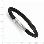 Stainless Steel Polished Black IP-plated Mesh Bracelet for Women