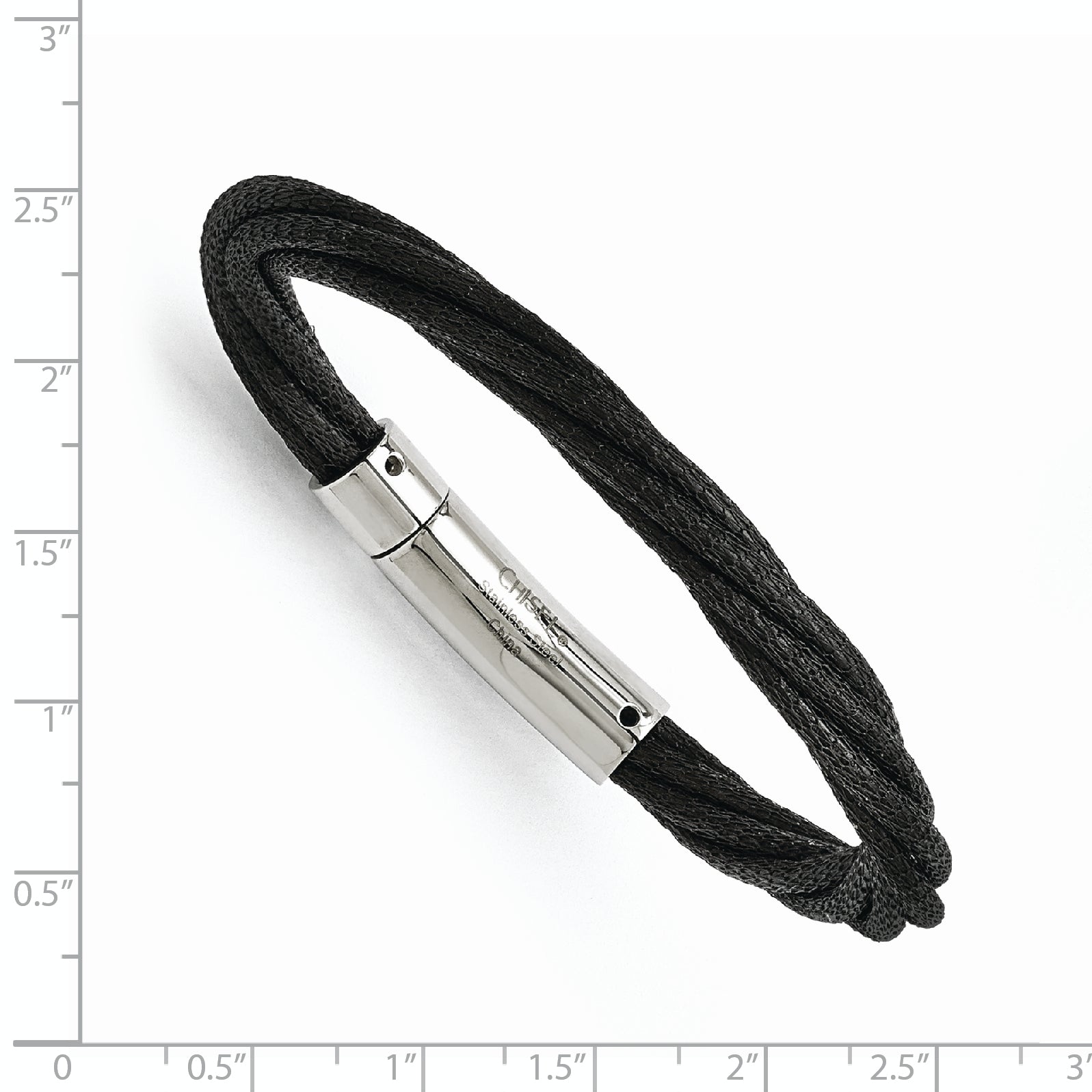 Stainless Steel Polished Black IP-plated Mesh Bracelet for Women