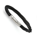 Stainless Steel Polished Black IP-plated Mesh Bracelet for Women