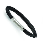 Black IP-Plated Mesh Bracelet in Stainless Steel, 7mm x 7.5" - Sophia Jewelers