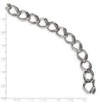 Stainless Steel Polished and Antiqued Fancy Link Bracelet for Men