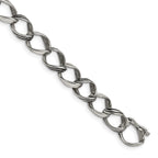 Stainless Steel Polished and Antiqued Fancy Link Bracelet for Men