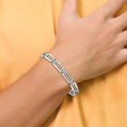 Stainless Steel Brushed and Polished Link Bracelet for Men