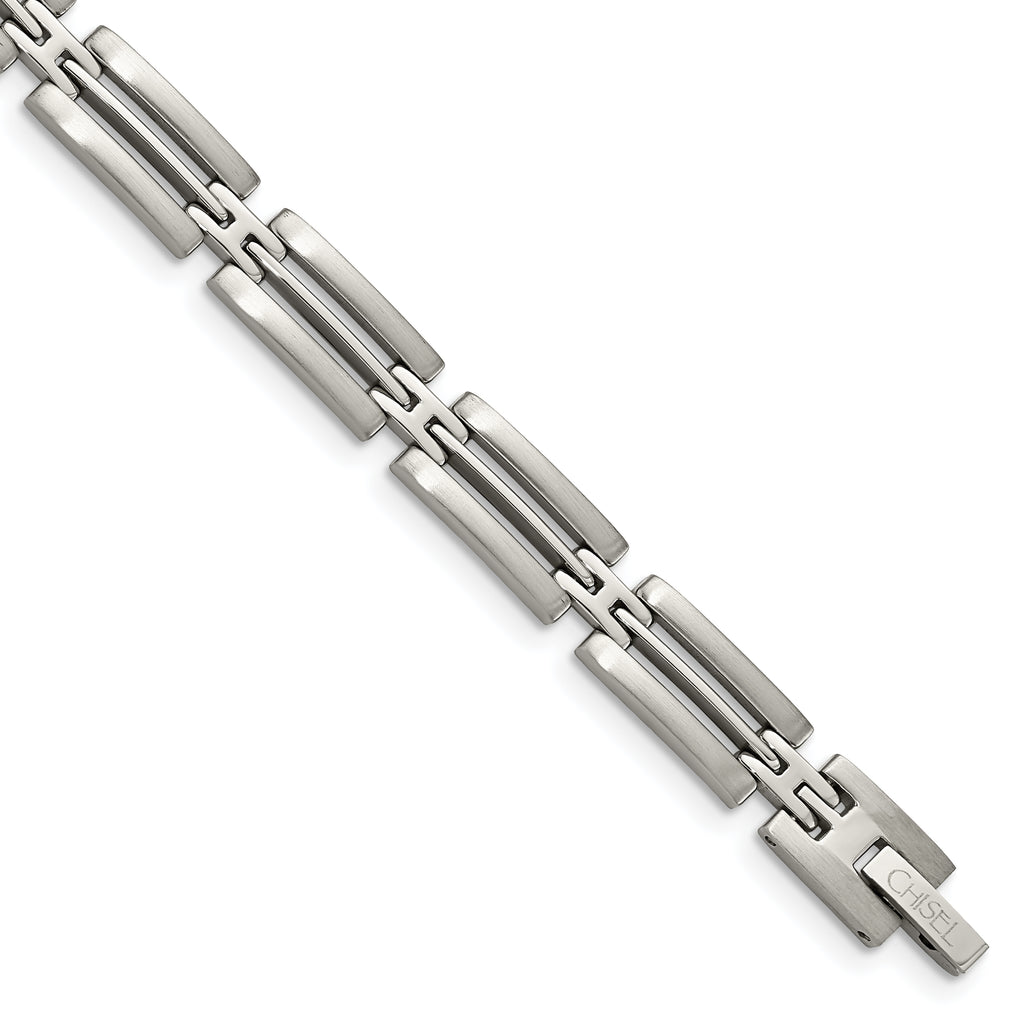 Stainless Steel Brushed and Polished Link Bracelet for Men