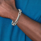 Stainless Steel Brushed Black IP-plated Link Bracelet for Men