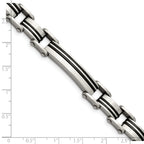 Stainless Steel Brushed Black IP-plated Link Bracelet for Men