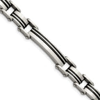 Stainless Steel Brushed Black IP-plated Link Bracelet for Men