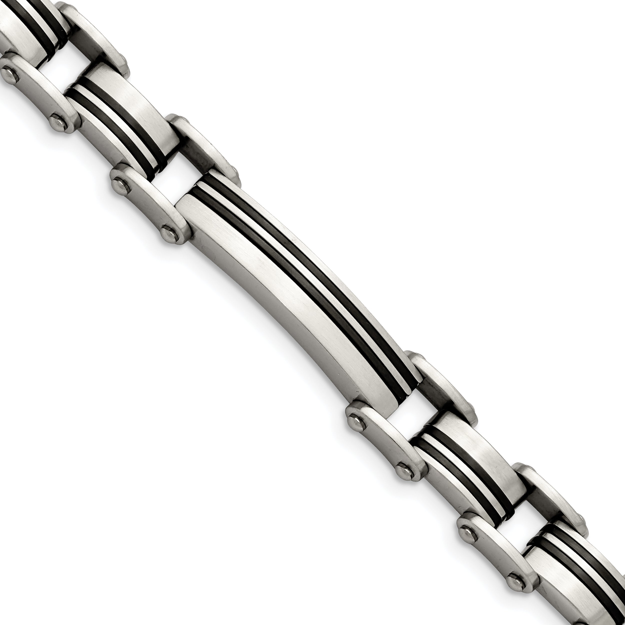 Stainless Steel Brushed Black IP-plated Link Bracelet for Men