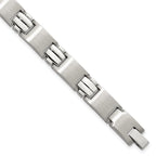 Stainless Steel Brushed and Polished Link Bracelet for Men