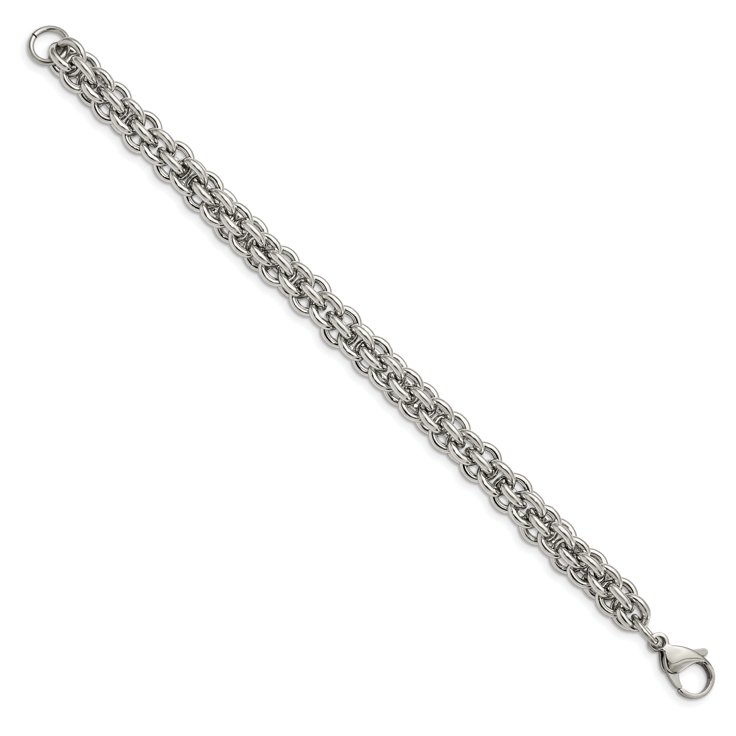 Stainless Steel Polished Fancy Circle Link Bracelet for Men Secondary image