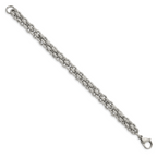 Stainless Steel Polished Fancy Circle Link Bracelet for Men