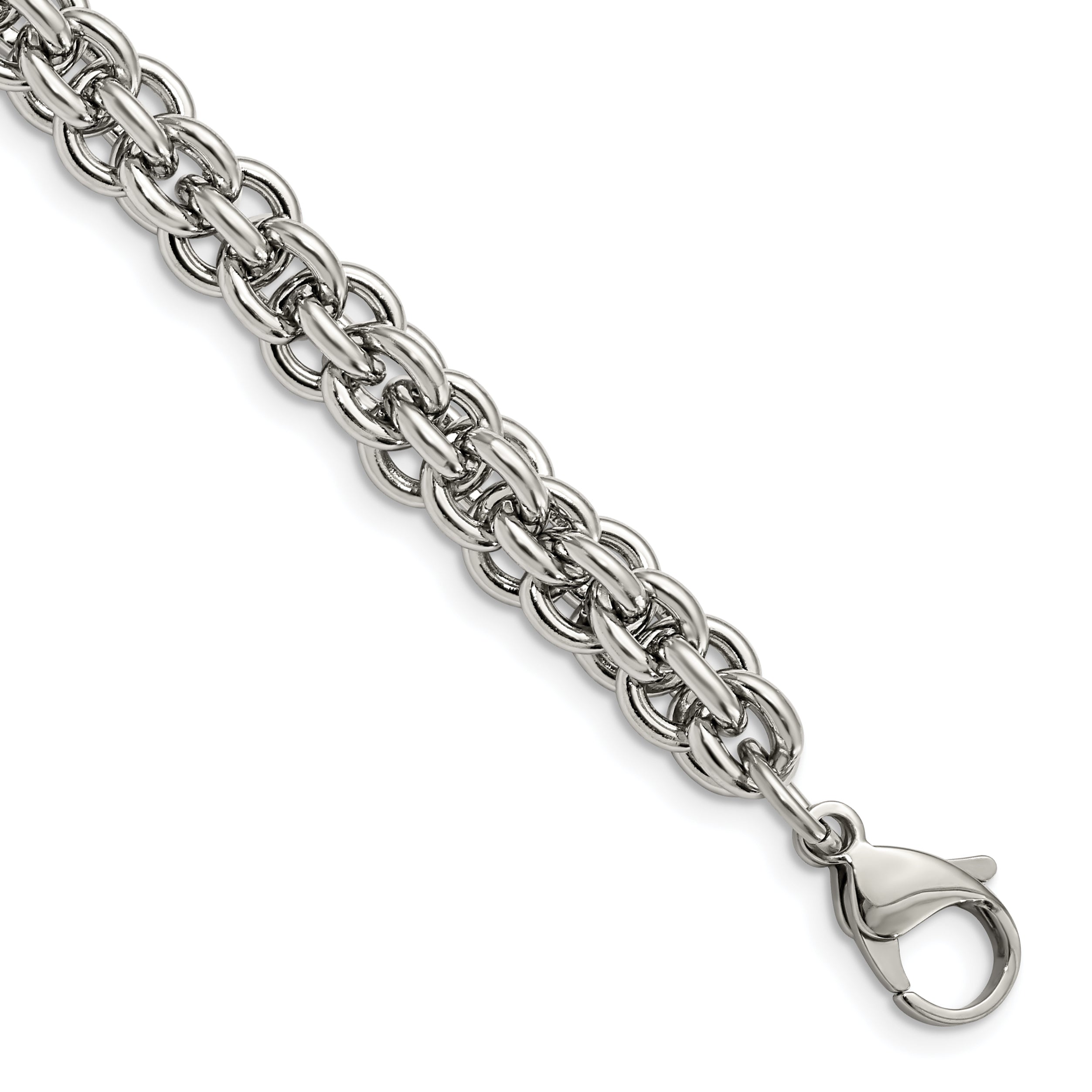 Stainless Steel Polished Fancy Circle Link Bracelet for Men