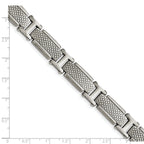 Stainless Steel Polished and Textured Link Bracelet for Men