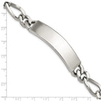 Stainless Steel Polished Figaro Large ID Bracelet for Men