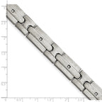 Stainless Steel Brushed with Cubic Zirconia Link Bracelet for Men