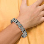 Stainless Steel Brushed with Cubic Zirconia Bracelet for Men