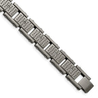 Stainless Steel Brushed with Cubic Zirconia Bracelet for Men