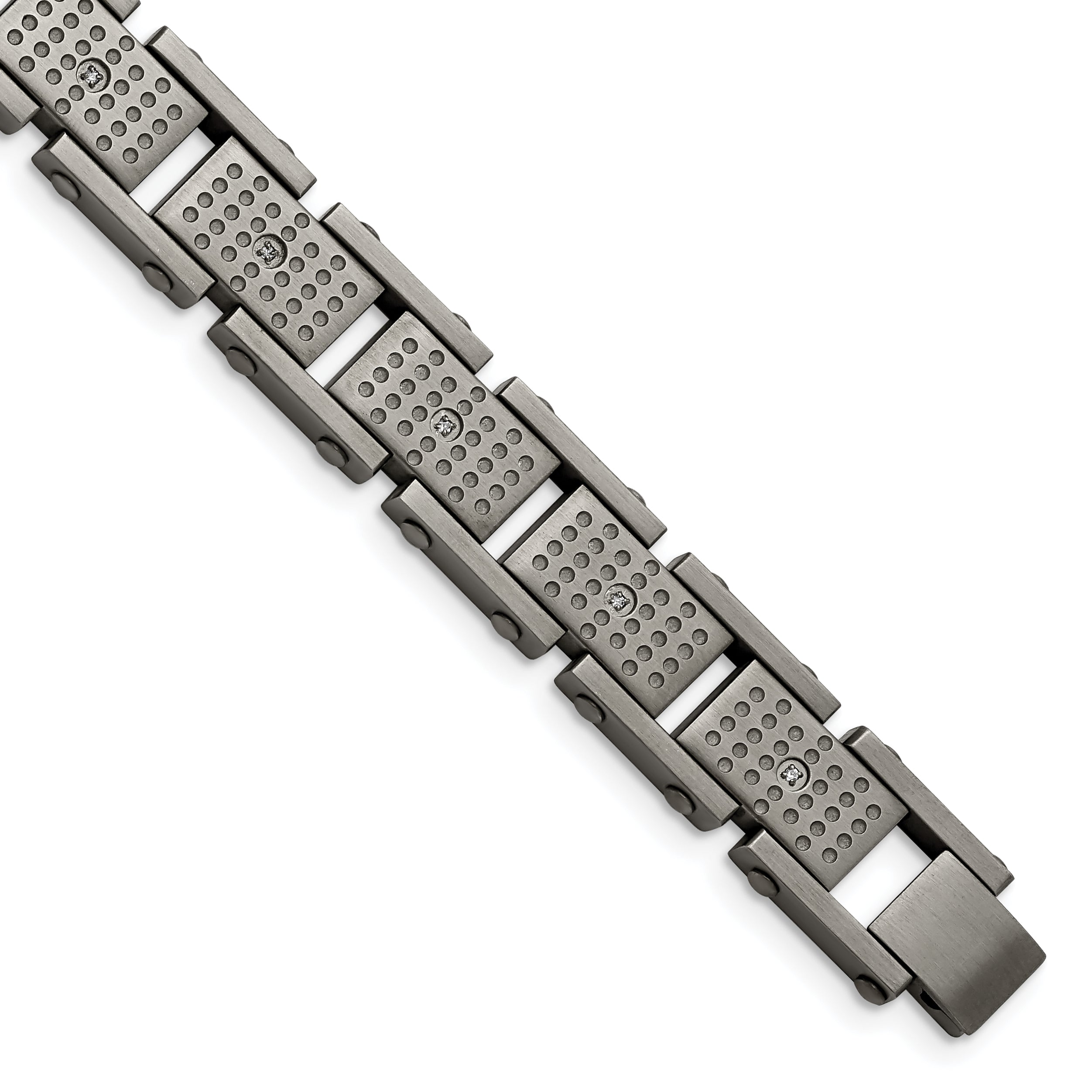 Stainless Steel Brushed with Cubic Zirconia Bracelet for Men