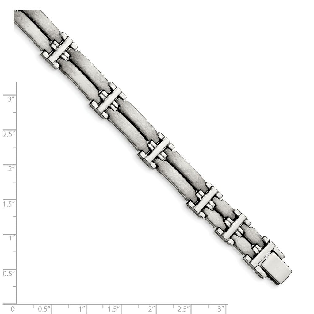 Stainless Steel Brushed and Polished Link Bracelet for Men
