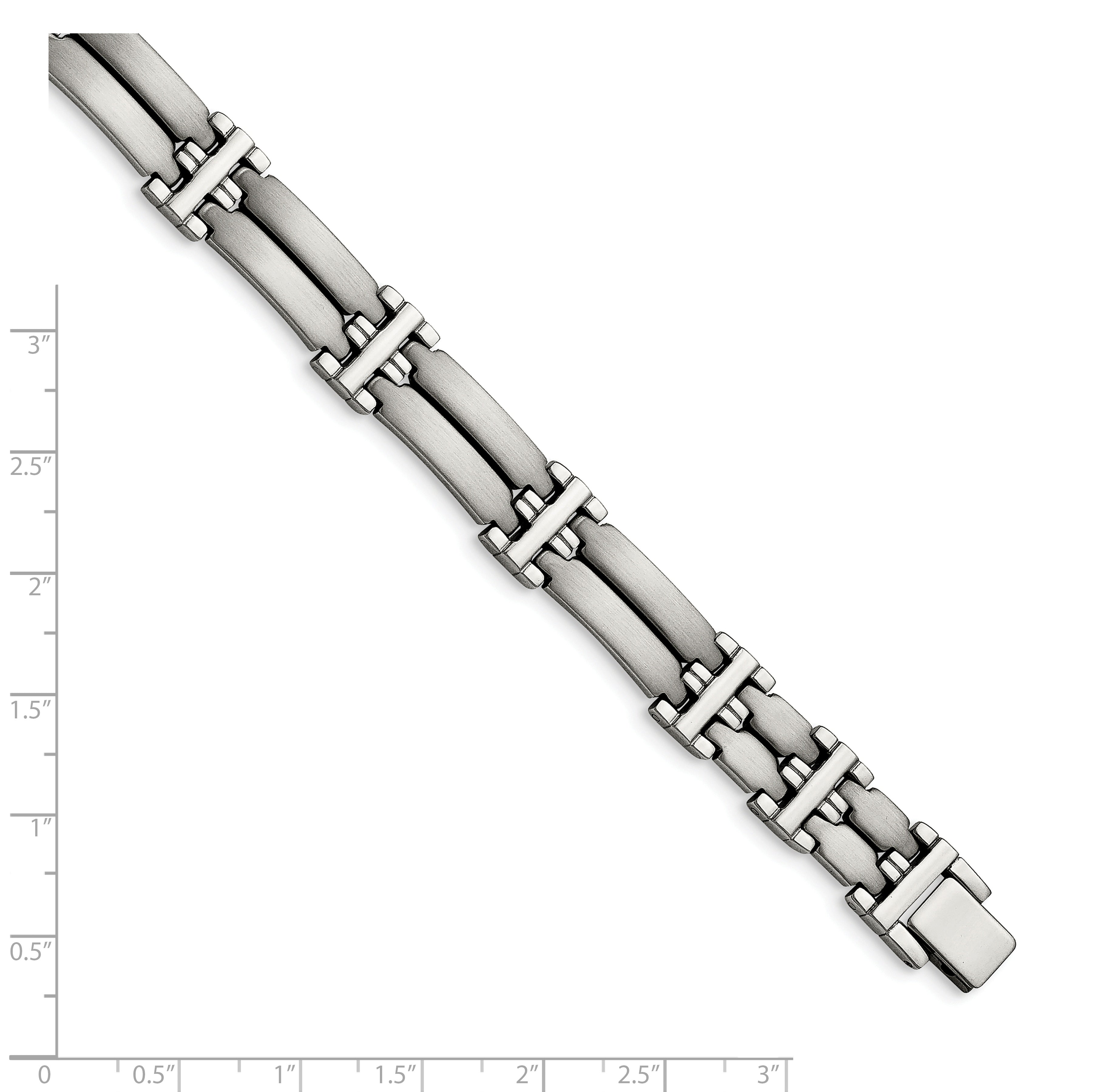 Stainless Steel Brushed and Polished Link Bracelet for Men