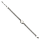 Stainless Steel Polished Oval with ext. Bracelet for Women