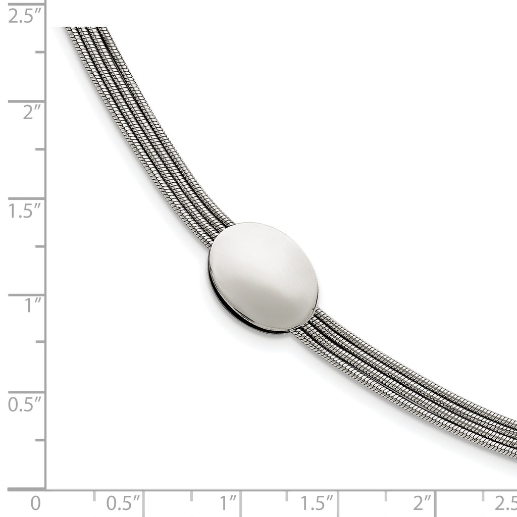 Stainless Steel Polished Oval with ext. Bracelet for Women