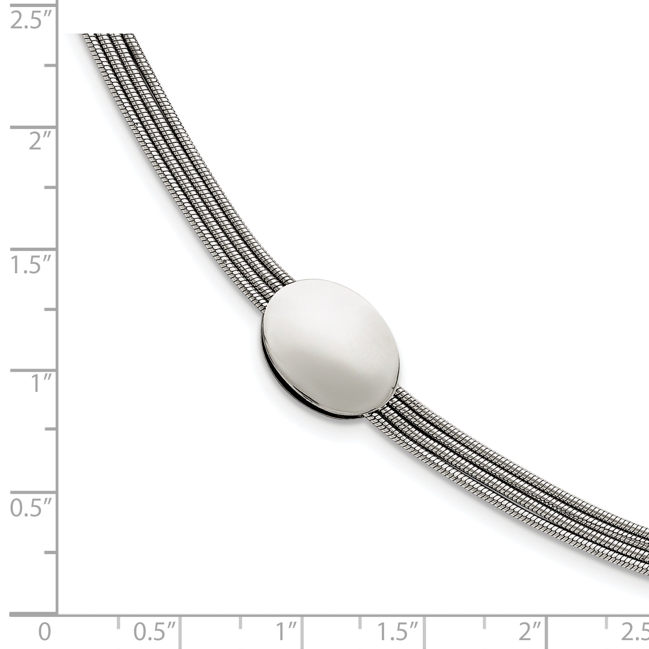 Stainless Steel Polished Oval with ext. Bracelet for Women