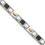 Stainless Steel Polished Yellow IP-plated with Black Carbon Fiber Inlay Link Bracelet for Men