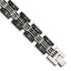 Stainless Steel Brushed and Polished Black IP-plated Link Bracelet for Men