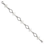 Stainless Steel Polished Cross Bracelet for Women