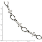 Stainless Steel Polished Cross Bracelet for Women