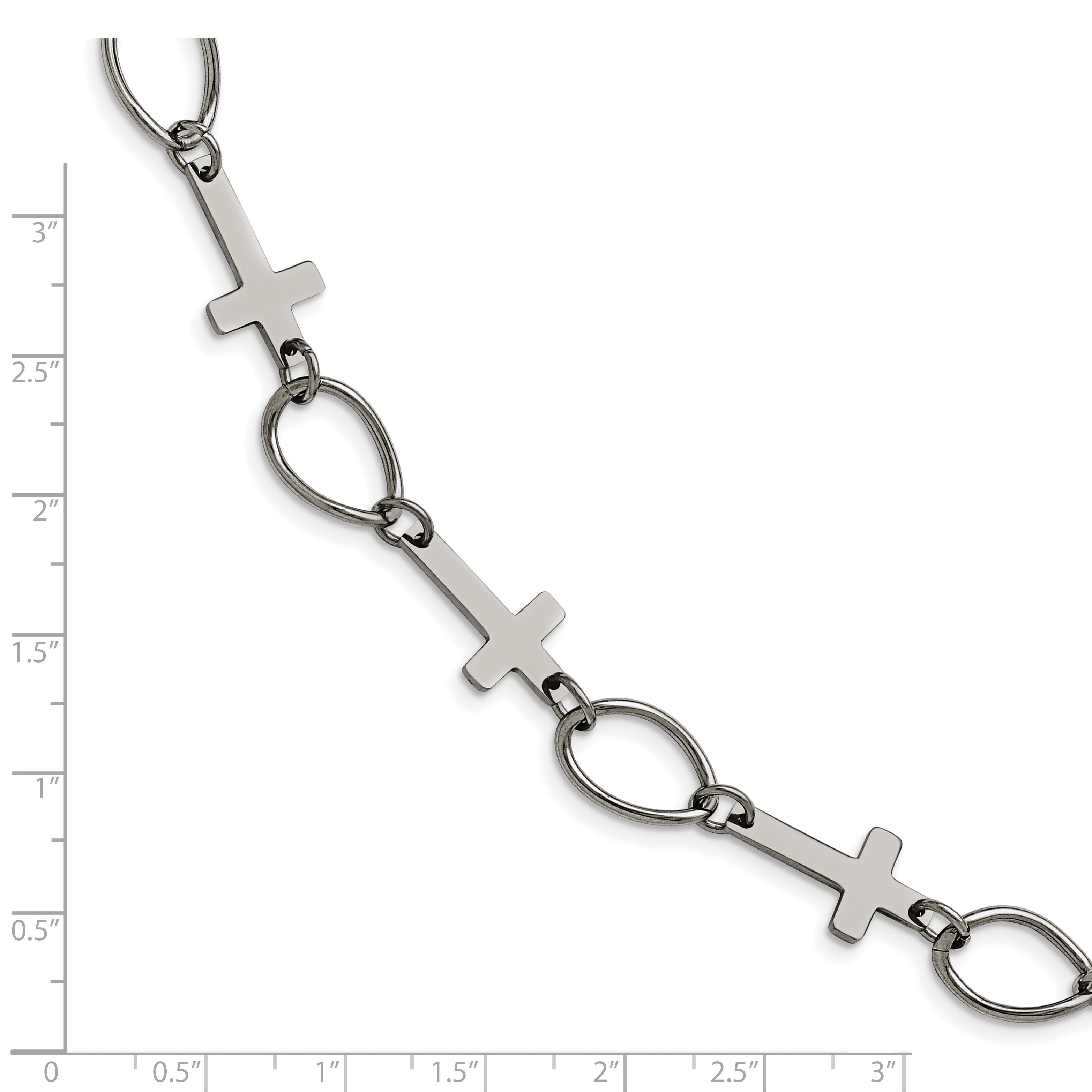 Stainless Steel Polished Cross Bracelet for Women
