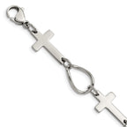 Stainless Steel Polished Cross Bracelet for Women