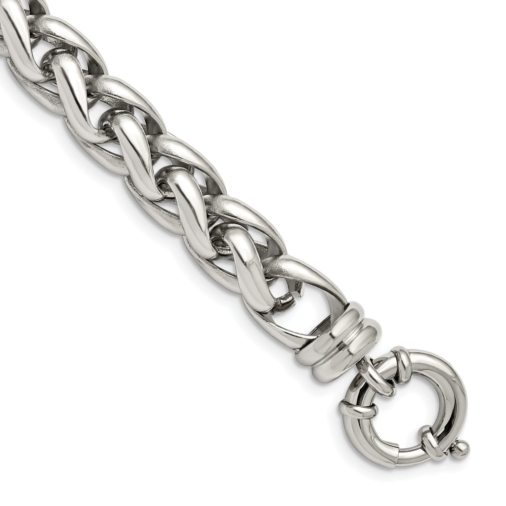 Stainless Steel Polished Fancy Link Bracelet for Men