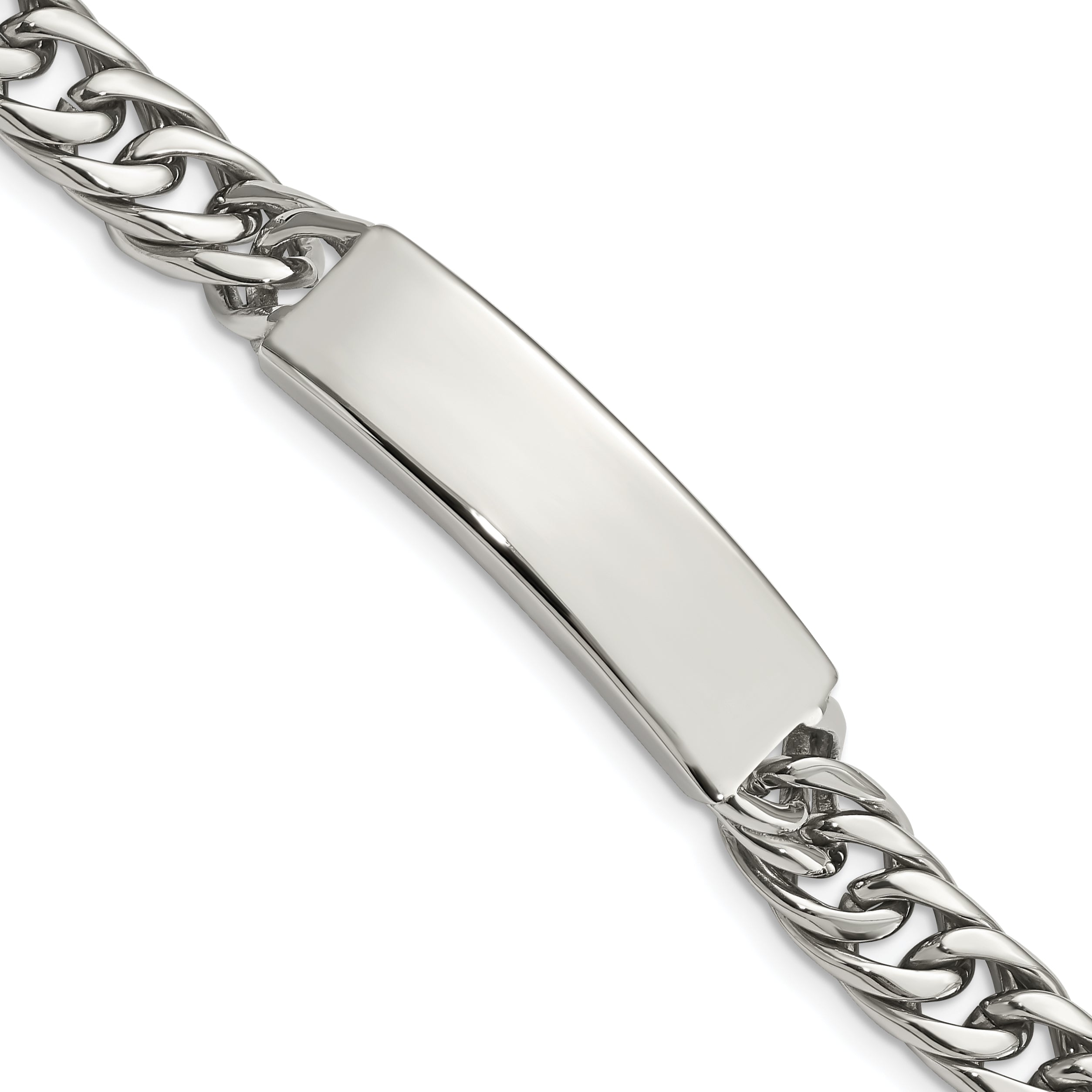 Stainless Steel Antiqued and Polished Curb Chain ID Bracelet for Men Main image