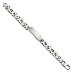 Stainless Steel Polished X Design Link ID Bracelet for Men
