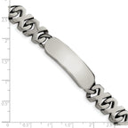 Stainless Steel Polished X Design Link ID Bracelet for Men