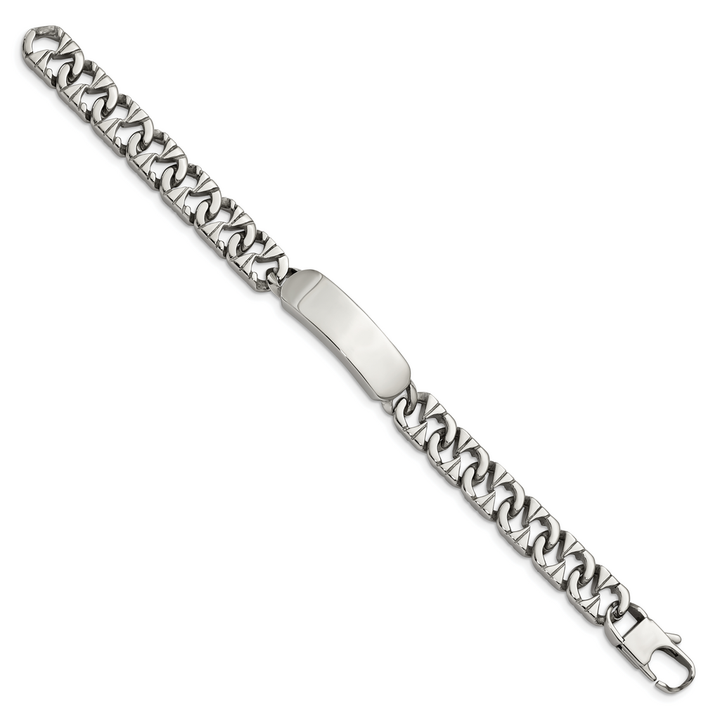 Stainless Steel Polished ID Bracelet for Men