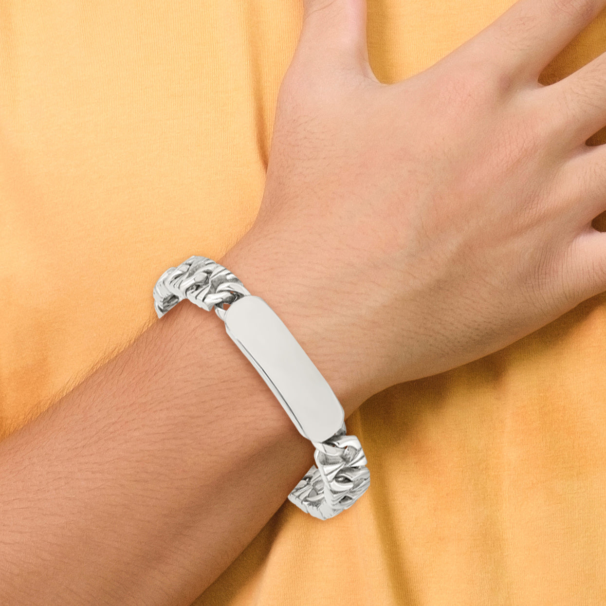 Stainless Steel Polished ID Bracelet for Men