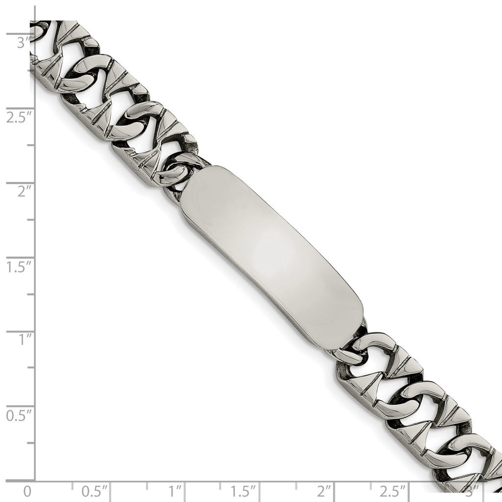 Stainless Steel Polished ID Bracelet for Men