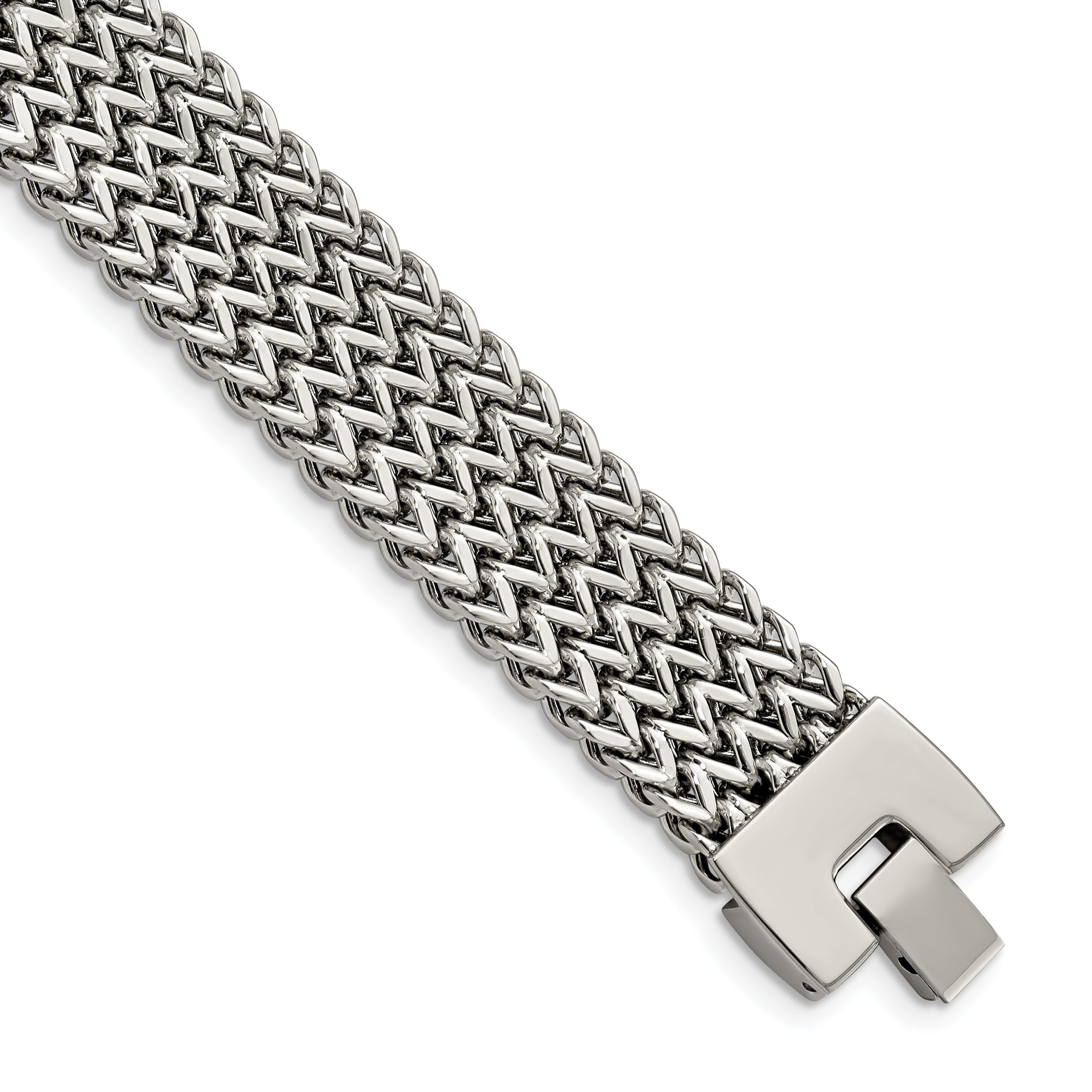 Stainless Steel Polished Woven Bracelet Main image